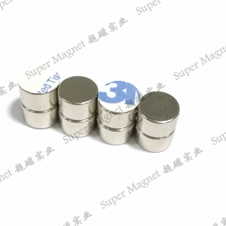 ND8*5mm Sintered NdFeB Diametral magnets with adhesive tape Grade N48H